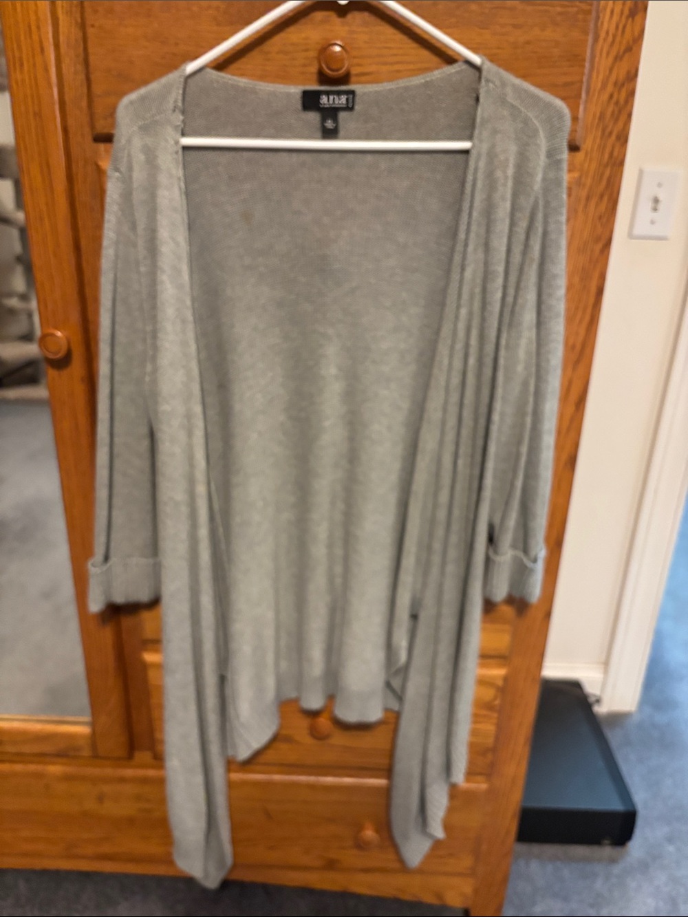 a.n.a Light Gray Open Front Draped Cardigan